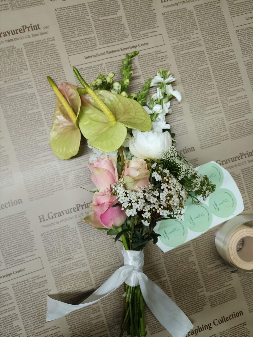 זר כלה סחלב ואנטוריום