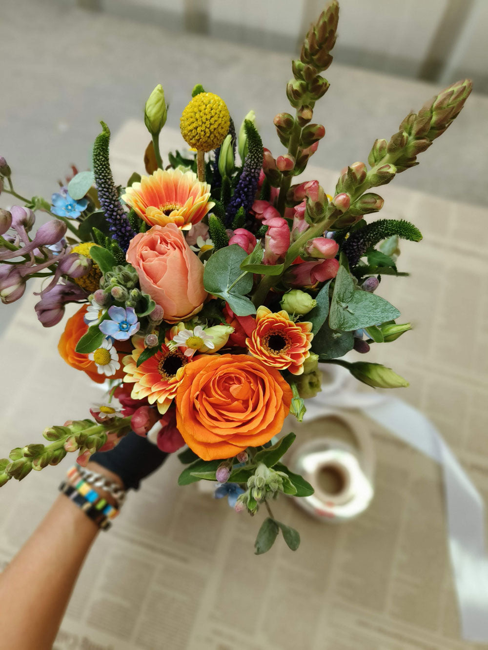 זר כלה אביבי צבעים חמים