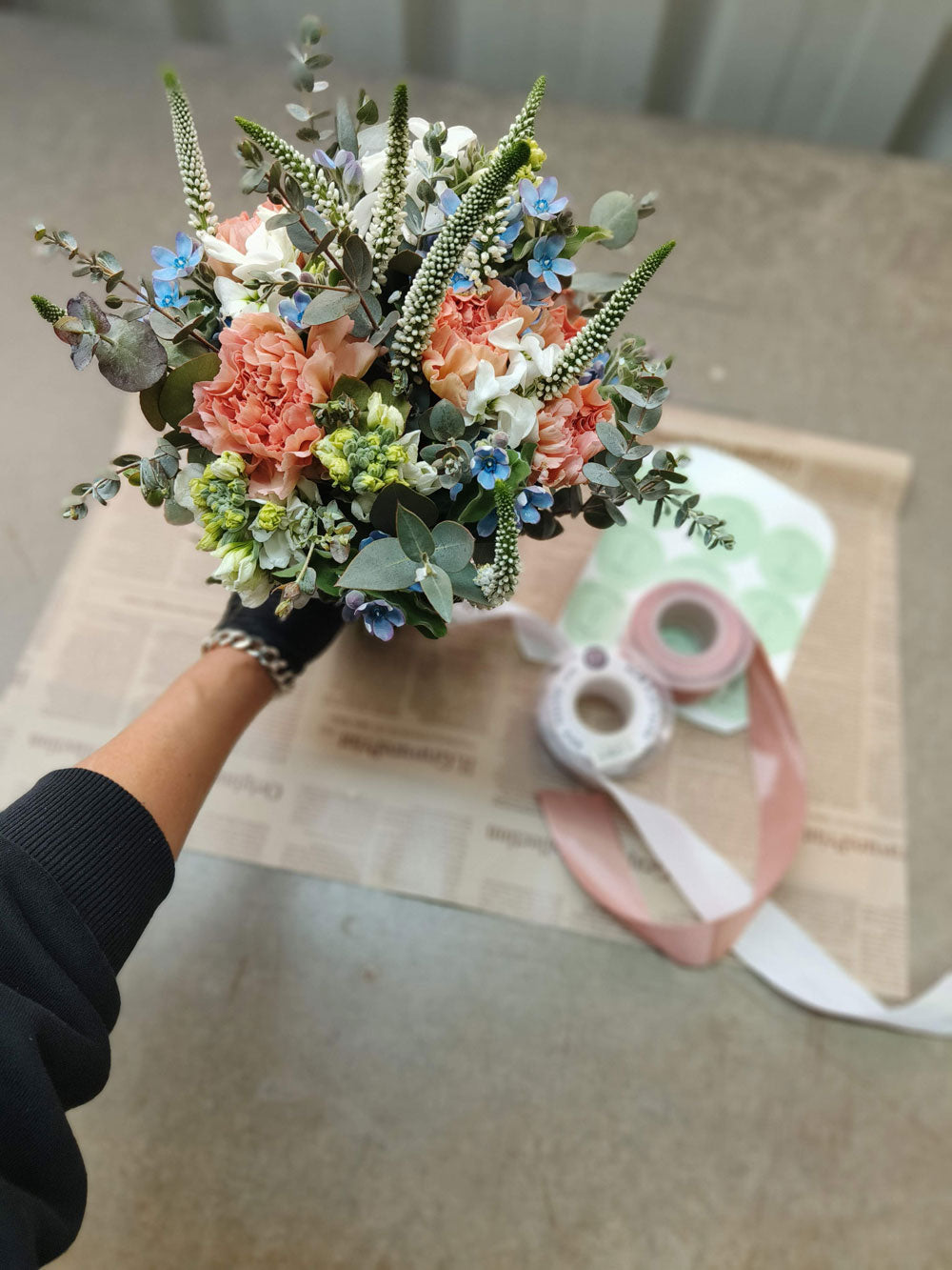 זר כלה צבעי פסטל